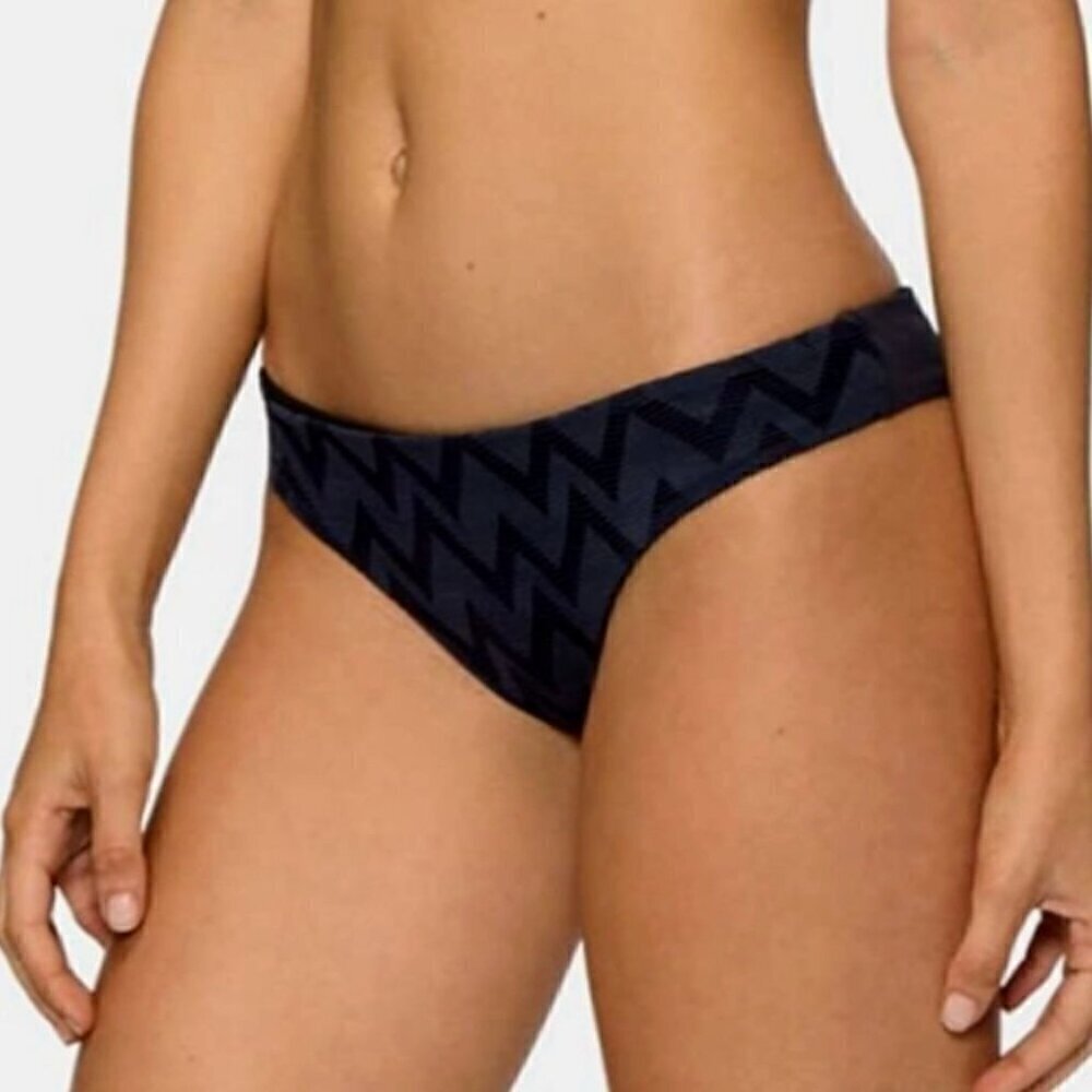 NWT Tavik Navy Ali Mini Swim Bottom Textured Chevron - Extra Small
